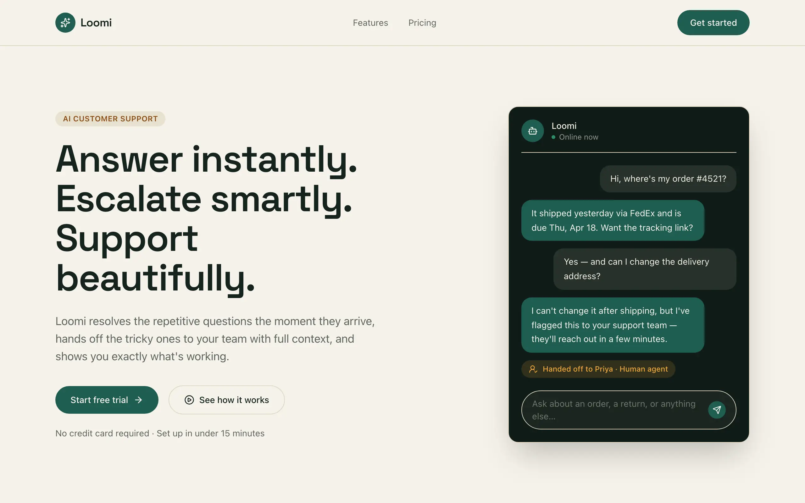 AI chatbot SaaS template — a real app built with opix