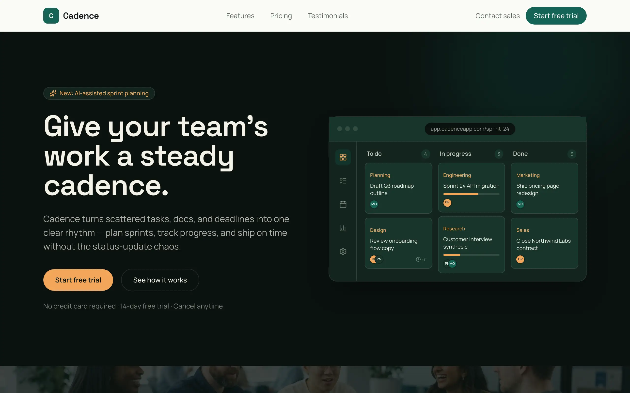 SaaS landing page template — a real app built with opix