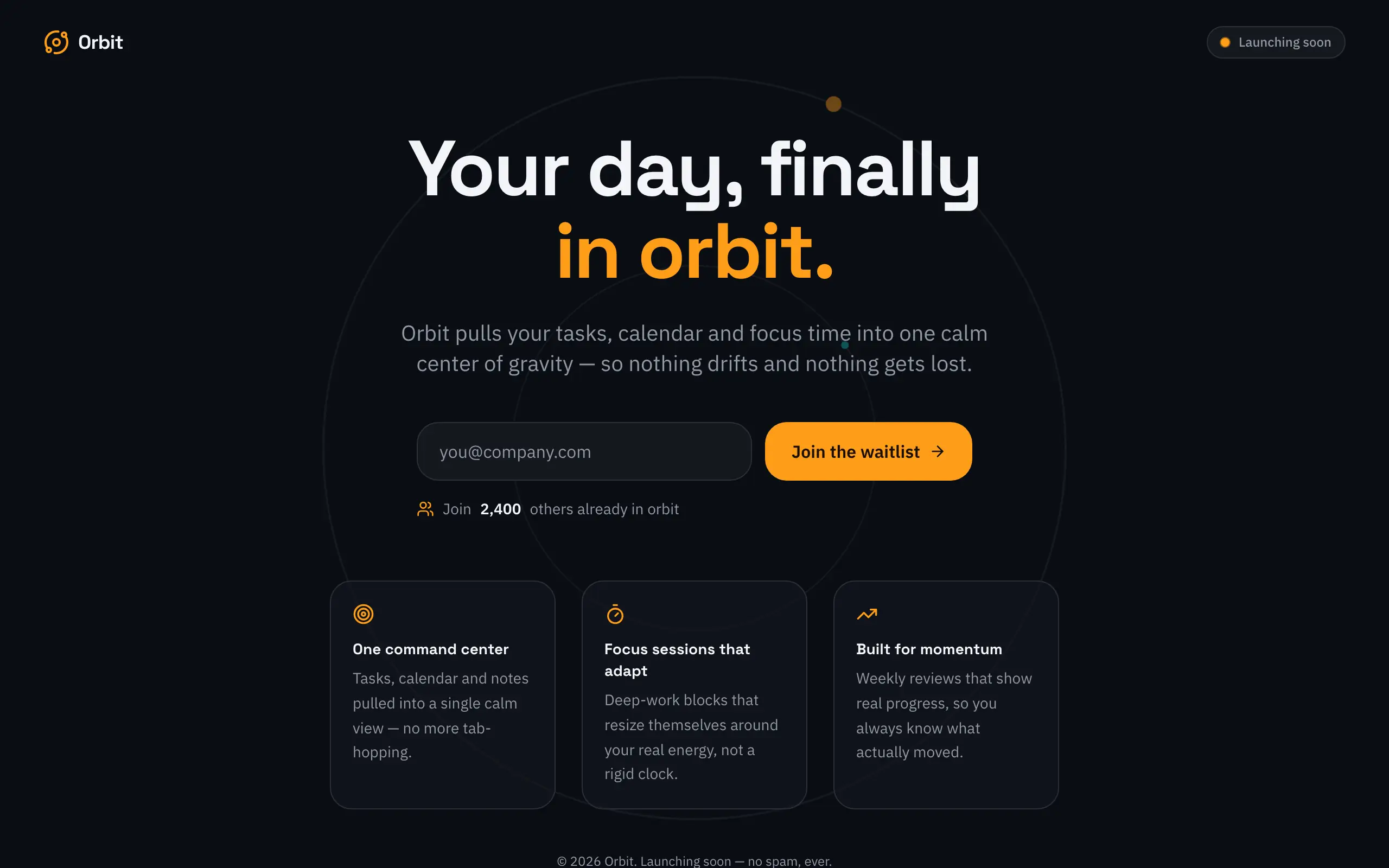 Waitlist launch page template — a real app built with opix